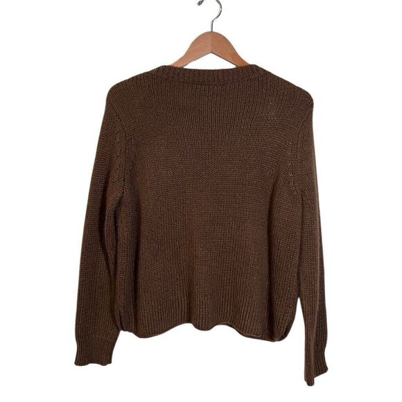 Wooden Ships Sweater Size Small Oversized Whiskey Wool Blend Brown Crew neck - Picture 2 of 9
